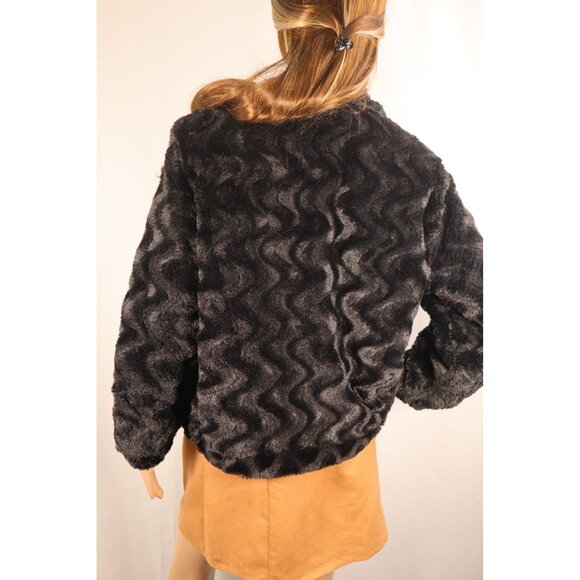 Alfred Dunner Petite Black Faux Fur Jacket with Zipper Size PM - Picture 8 of 16